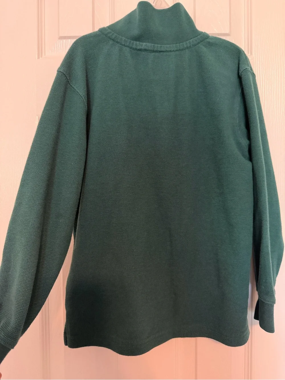 Nautica Boys Size 8 Green Waffle Knit Quarter Zip Pullover Sweater